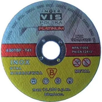 Řezný kotouč ŘEZNÝ KOTOUČ NA KOV A NEREZ OCEL 125x1 I -V PLATINUM 5 KS