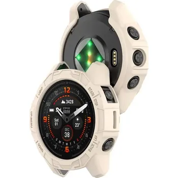 Chytré hodinky Silikonové pouzdro, obal pro Garmin Fenix 7X / 7X PRO béžový silikon (Obal, kryt pro Garmin Fenix 7X / 7X PRO béžová)