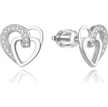 AGATO Stříbrné srdíčkové náušnice se zirkony AGUP1527S
