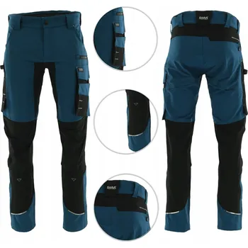 Pánské kalhoty Pracovní kalhoty do pasu MOTIONFLEX ELASTICKÉ ZESÍLENÉ SLIM FIT 64 XXXL