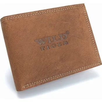 Peněženka Wild Tiger peněženka z pravé nubukové kůže hnědá - muž