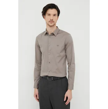 Pánská košile Košile Emporio Armani pánská, černá barva, regular, s klasickým límcem, 8N1C09 1NI9Z 8N1C09.1NI9Z.NOS 88X, vel. M