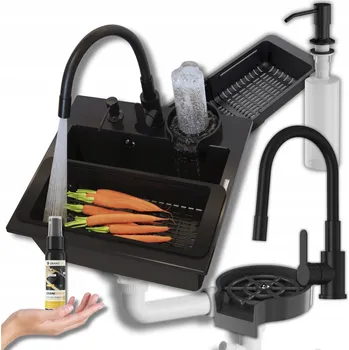 Granitový dřez Jednokomorový granitový dřez Granitan MINI, černý