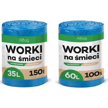 Pytle na odpadky UNIVERZÁLNÍ SÁČKY NA ODPAD 35L 60L SE ZAVAZOVÁNÍM VELMI PEVNÉ MODRÉ