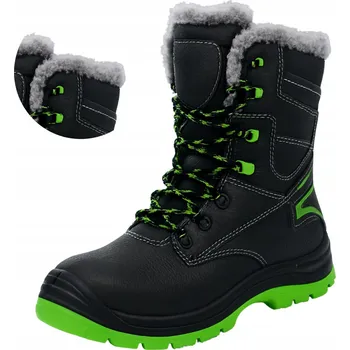 Pracovní obuv PRACOVNÍ BOTY ZIMNÍ ZATEPLENÉ VYSOKÉ BOTY PÁNSKÉ KŮŽE VEL.45