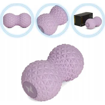 Dvojitý masážní míček XTREXO 16 cm x 9 cm fialový