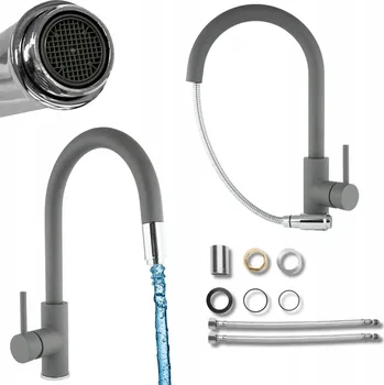 Vodovodní baterie Kuchyňská stojánková baterie Moderno Marcella šedá