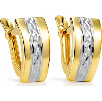 Náušnice Zlaté Náušnice 585 Dámské s Anglickým Zapínáním Proužek ZLATO dárek k narozeninám Svátek