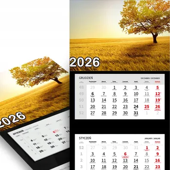 Obraz TRÍDÍLNÝ KALENDÁŘ 2026 NA ZEĎ Kancelářský Toskánsko, Itálie Krajina Vz