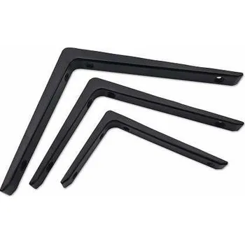 Nábytkové kování Konzola hliníková černá matná 150x200mm, 40kg