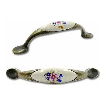 OLGA 96mm úchytka STARÁ MOSAZ/ RŮŽE