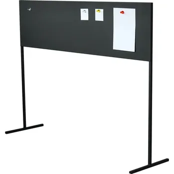 Kovový paravan, magnetická tabule Effective, volně stojící, délka 140 cm