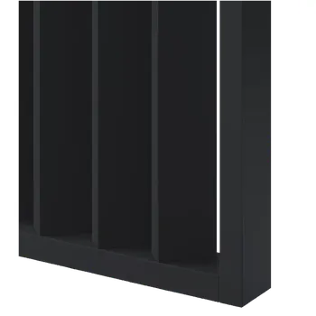 Paraván Lamelová dělící stěna, kompletní sada, výška, šířka a odstín dle výběru, lamely natočené o 45° Černý mat 123 cm