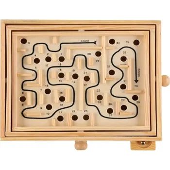 Dřevěná hračka Arkádová hra - Bludiště s kuličkami (24x27 cm)