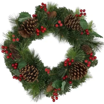 Romantic Items Vánoční věnec se šiškami Přírodní (50 cm)