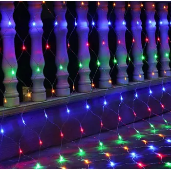 Vánoční dekorace Vnitřní vánoční LED světelná síť - barevná 160 diod (zelený kabel)