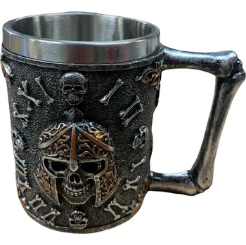 Sklenice Appetitissime Pivní korbel - Lebka s helmou 400 ml