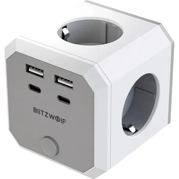 USB hub BlitzWolf BW-EC2 8-in-1 Power Cube (4xAC / 2 x USB-A / 2 x USB-C)