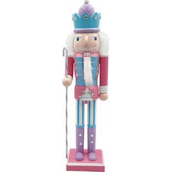 Louskáček Vánoční dekorace louskáček - Modro-fialový s holí (35 cm)