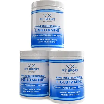 Aminokyselina FitSport Nutrition L-Glutamine 100% pure micronized 3 x 550 g economy pack