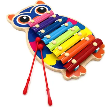 Výuková hračka Dřevěný xylofon - sova