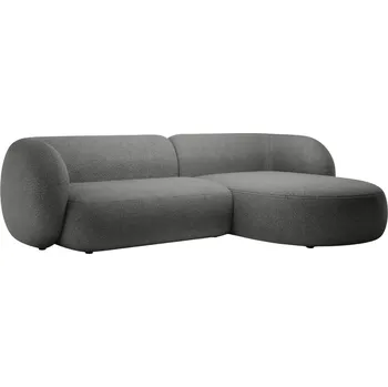 Pohovka Micadoni Tmavě šedá bouclé rohová pohovka Kate 285 cm, pravá