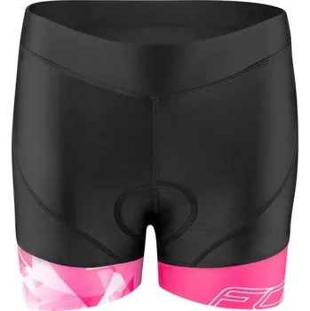 Cyklistické kalhoty FORCE Dámské kraťasy do pasu s vložkou FORCE MINI, černo-růžové - XS