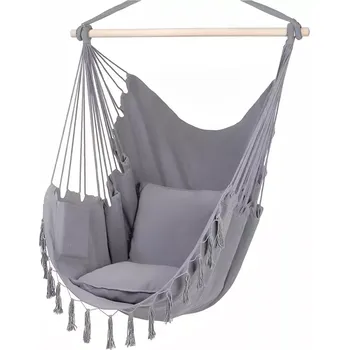 Houpací síť Závěsné houpací křeslo do interiéru i na zahradu, šedé