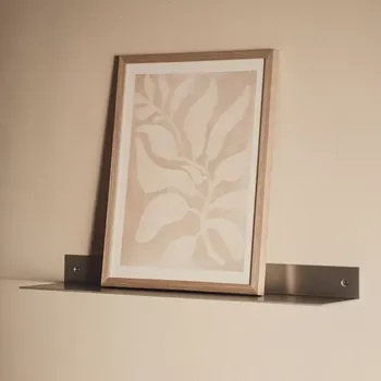 police Nástěnná kovová police RAWW ve tvaru L přírodní hliník