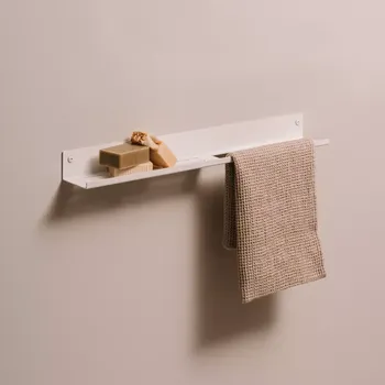 police Kovová nástěnná police do koupelny Roma bílá M - pravá varianta