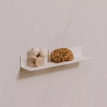 police Kovová nástěnná police do koupelny Bonn bílá S