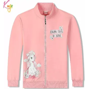 Dívčí mikina Dívčí mikina Kugo WK1210 se stojáčkem na zip světle růžová