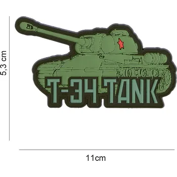 Nášivka Gumová nášivka 101 Inc T34 tank - olivová-černá