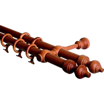 Garnýž Garnýž dvouřadá 28mm odstín třešeň 190 cm (do stěny / kroužky s žabkou)