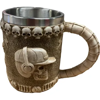 Sklenice Pivní korbel - Lebka se sluchátky (400 ml)