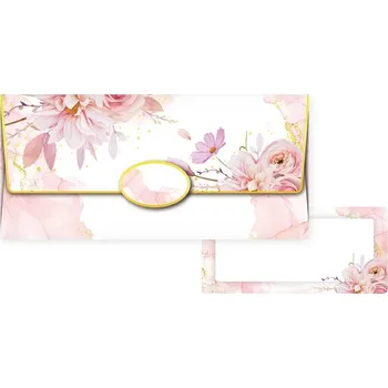 Kalendář Obálka na peníze dárková 55-102, růžové květy