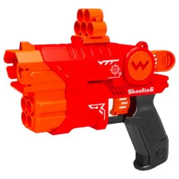 Dětská zbraň Pistole s pěnovými náboji - Soft bullet gun Barva: Červená