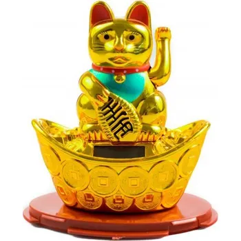 Gadget Kočka štěstí - Maneki Neko - Lodička 12 cm (solární)
