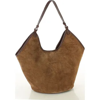 Kabelka Marco Mazzini Dámská hobo taška z kůže MAZZINI; hnědá