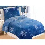 Jahu Povlečení mikroflanel Vločka modrá 140x200, 70x90 cm