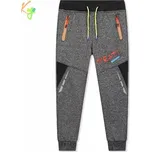 Teplé softshellové tepláky chlapecké Kugo GK8639 šedý melír
