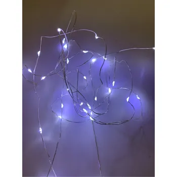 Vánoční dekorace Vnitřní vánoční mikro řetěz - Studená bílá 20 až 100 led (na baterie) Osvětlení: Studená bílá 2m - 20 led diod