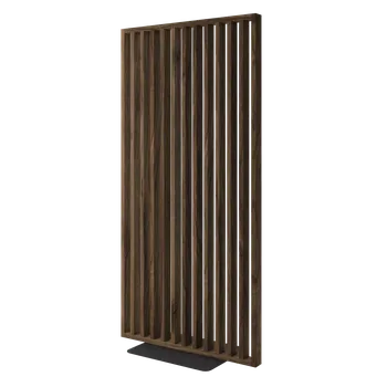 Obývací stěna Samostatně stojící lamelová dělící stěna se základnou, kompletní sada, ořech Klasické