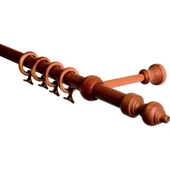 Garnýž Garnýž jednořadá 28mm odstín třešeň 100 cm (do stěny / kroužky s žabkou)