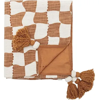 Přehoz na lůžko Bloomingville Bavlněný přehoz Chola Brown 130 × 150 cm