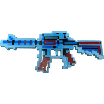 Dětská zbraň Diamantová puška Minecraft se zvukem a světlem (40 cm) Barva: Modrá
