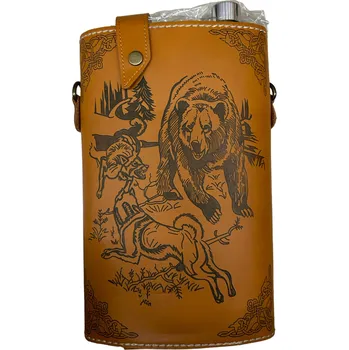 Placatka Nerez placatka v kožence XXL - Medvěd (1,75 L)