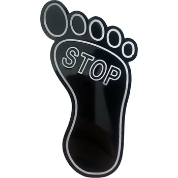 Samolepicí dekorace na vozidlo 3D Chromová Samolepka - Noha STOP (černá)