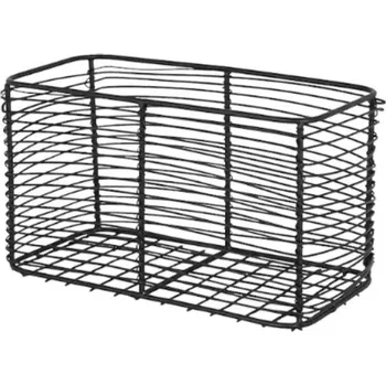 Úložný box Černý drátěný koš - hranatý - Strömshaga AB - 1&nbsp;ks