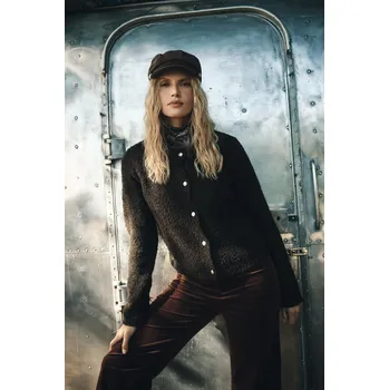 Dámské tričko Greenpoint propínací svetrové sako tmavě hnědé Velikost: M